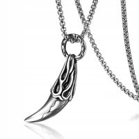 NASZYJNIK Srebrny Łańcuch KIEŁ DRAPIEŻNIK NÓŻ 361