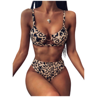 STRÓJ KĄPIELOWY BIKINI WYSOKI STAN LAMPART PANTERA KOSTIUM DWUCZĘŚCIOWY HIT