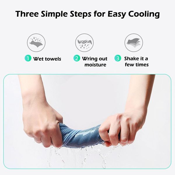 Zestaw 3 Ręczników Chłodzących Mikrofibra 30x90 cm Sportowe na Lato Yoga zdjęcie 5