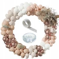 GIRLANDA BALONOWA ZESTAW BALONY BEŻOWE ZŁOTE TAŚMA WSTĄŻKA KLEJ 122el