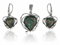 Komplet srebrny z Opalem szafirowym z0734-11,1 g.