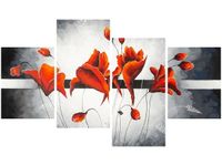OBRAZ DRUK ROZDMUCHANE CZERWONE PĄKI MAKÓW