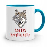 Dla Sołtysa Kubek Błękitny Sołtys Samiec Alfa Z Nadrukiem Ze Zdjęciem