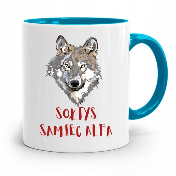 Dla Sołtysa Kubek Błękitny Sołtys Samiec Alfa Z Nadrukiem Ze Zdjęciem zdjęcie 1