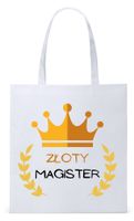 Torba Biała Eco Shopper Dla Magistra Prezent Z Nadrukiem Ze Zdjęciem