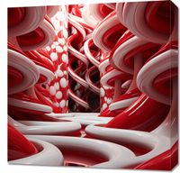 Obraz 60x60cm Czerwone Wiry