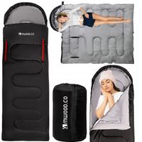 ŚPIWÓR TURYSTYCZNY KOŁDRA Z KAPTUREM Z OTWORAMI NA RĘCE 220x84cm +POKROWIEC