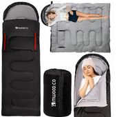 ŚPIWÓR TURYSTYCZNY KOŁDRA Z KAPTUREM Z OTWORAMI NA RĘCE 220x84cm +POKROWIEC