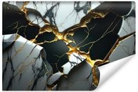 Fototapeta Ścienna Do Sypialni Czarno-Biały Marmur Efekt 3D 135cm x 90cm