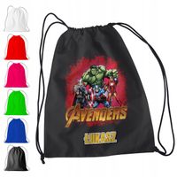 WOREK PLECAK SPORTOWY NA WF DLA DZIECI - AVENGERS + IMIĘ! MARVEL LOKI HULK