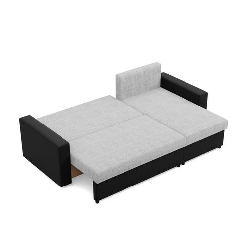 Narożnik uniwersalny, CAPERO, ekoskóra, 231cm, czarny, szary | TYLETEGOTU na Arena.pl