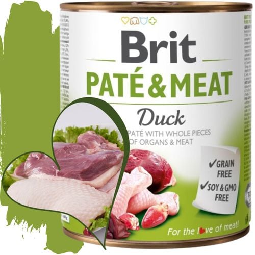 mokra karma dla psa z kaczką brit pate&meat duck 800 g bezzbożowa puszka na Arena.pl
