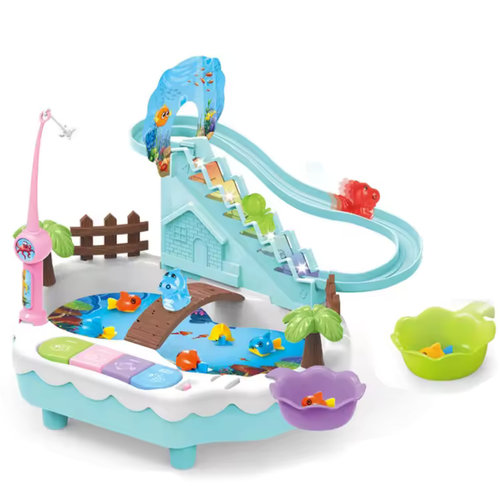 Interaktywny Zestaw Łowienie Rybek Dinozaury Basen Woda Wędki Zjeżdżalnia na Arena.pl