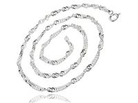 Delikatny srebrny skręcany łańcuszek singapur spiralka 50 cm srebro 925 SINGAPORE_SI25