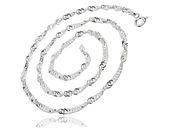 Delikatny srebrny skręcany łańcuszek singapur spiralka 45 cm srebro 925 SINGAPORE_SI25_45