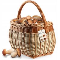 KOSZYK WIKLINOWY GRZYBY ZAKUPY PIKNIK DUŻY