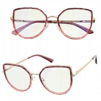 ZŁOTE Damskie Okulary ZERÓWKI do KOMPUTERA BLUE LIGHT UV OPRAWKI Teleskopy