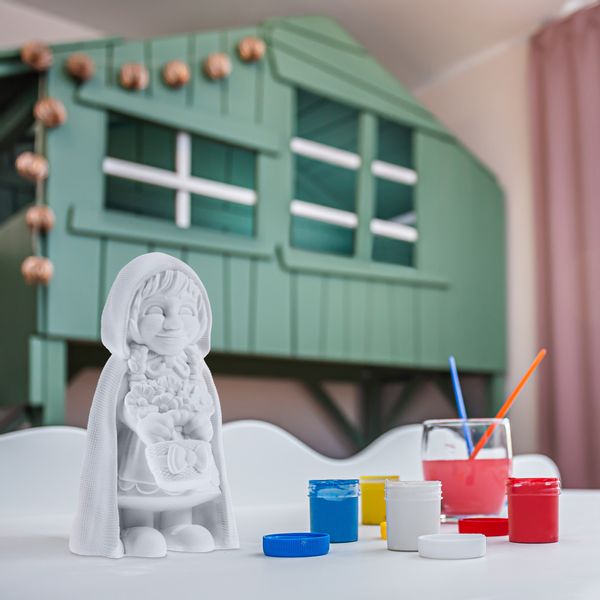 Kolorowanka 3D Czerwony kapturek Figurka gipsowa zdjęcie 2
