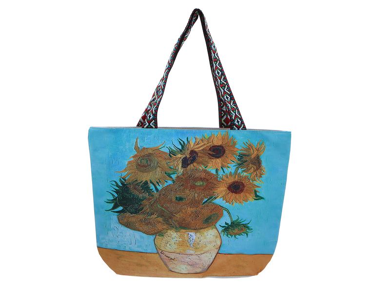 Torba na suwak z nadrukiem dwustronnym- V. van Gogh, Słoneczniki zdjęcie 1