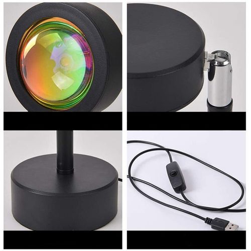 LAMPKA PROJEKTOR LED ZACHÓD SŁOŃCA 16 KOLORÓW LAMPA NOC PREZENT WALENTYNKI na Arena.pl