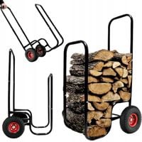 STOJAK KOSZ WÓZEK NA DREWNO KOMINKOWE SOLIDNY GUMOWE OPONY WYTRZYMAŁY 80 KG