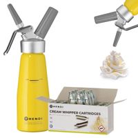 SYFON DO BITEJ ŚMIETANY 0.5L ŻÓŁTY + 24 NABOJE | HENDI 975855