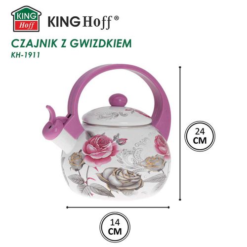 czajnik emaliowany 2l z gwizdkiem kinghoff kh-1911 na Arena.pl