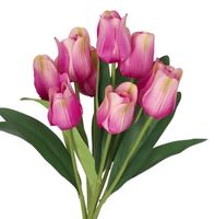 TULIPANY BUKIET TULIPANÓW SZTUCZNE KWIATY GUMOWE 43CM 9GAŁ