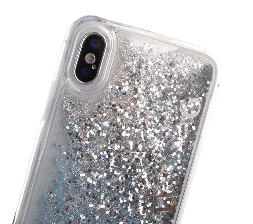GUESS HARD CASE LIQUID GLITTER Apple iPhone X - SILVER na Arena.pl
