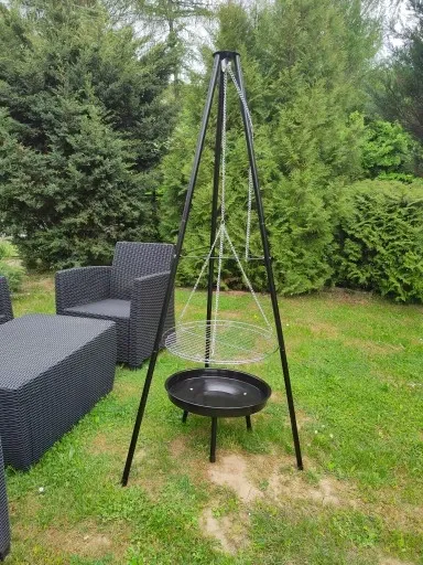 GRILL WISZĄCY OGRODOWY REGUL TRÓJNÓG PALENISKO 3W1 zdjęcie 6