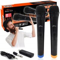 Mikrofony bezprzewodowe 2 sztuki Media-Tech Accent Pro zasięg 20m karaoke