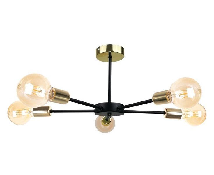 Lampa sufitowa 5xE27 SUN BLACK/GOLD zdjęcie 1