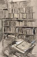 Bookshelves, Study for Edmond Duranty, Edgar Degas - plakat 20x30 cm