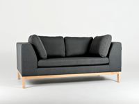Sofa 2 osobowa rozkładana AMBIENT WOOD - szafir, natural, do sypialni