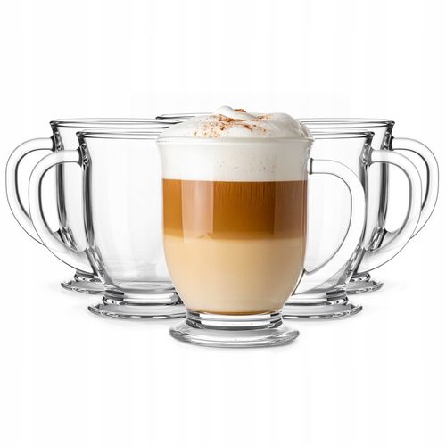 Szklanki z uchem GLASMARK zestaw 6szt duży pojemny kawę latte herbatę na Arena.pl