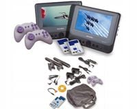 KONSOLA DO GIER 9" ,DVD SAMOCHODOWE NA ZAGŁOWKI 9 CALI, 2x DVD, STELAŻE USB