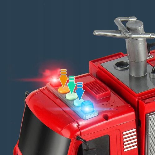 STRAŻ POŻARNA WÓZ SAMOCHÓD STRAŻACKI Z NAPĘDEM LEJE WODĄ ŚWIATŁO DŹWIĘK na Arena.pl