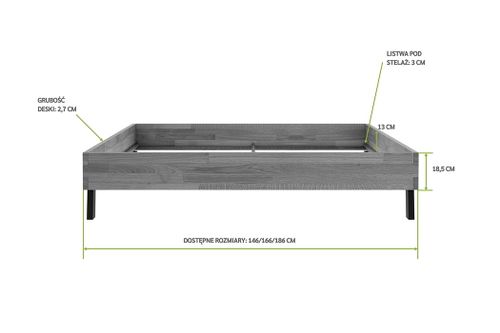 Łóżko dębowe MONA orzech 160x200 na Arena.pl