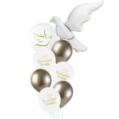 Zestaw balonów na Komunię Świętą gołąbek