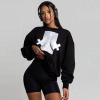 Chiara Wear - Bluza damska oversize - czarna NADRUK XX BOOBIES S/M