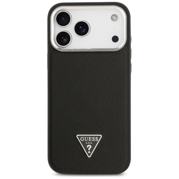 Etui Guess Grained Triangle Logo MagSafe do iPhone 17 Pro Max czarny zdjęcie 3