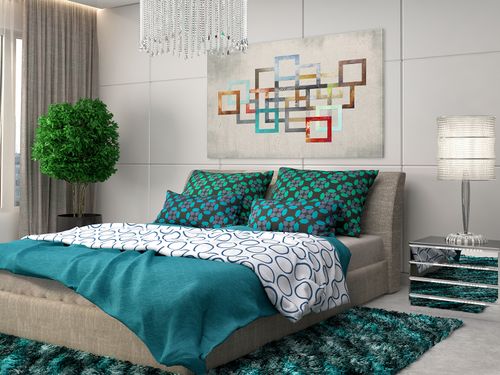 26501 Obraz na płótnie KWADRATY ABSTRAKCJA LOFT na Arena.pl