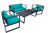 Zestaw mebli ogrodowych sofa + 2 fotele + stolik Oxford turkus