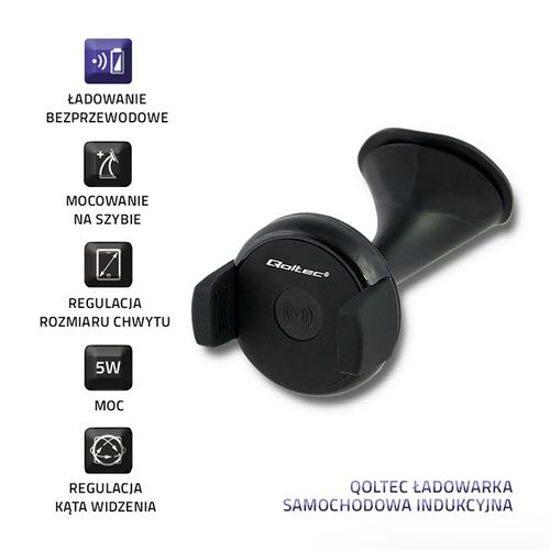 Qoltec Ładowarka samochodowa indukcyjna 5V | 5W | 1A | Micro USB na Arena.pl