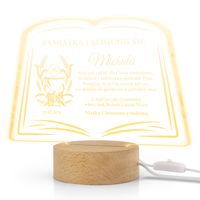 Pamiątka Komunii Świętej prezent KOMUNIA LAMPKA LED z GRAWEREM