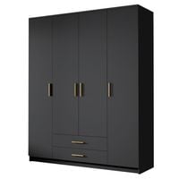 Szafa ADA I 160 cm - pojemna garderoba - CZARNY+ZŁOTY