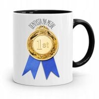 Kubek Czarny Prezent Dentysty Dentysta Na Medal Z Nadrukiem Ze Zdjęciem