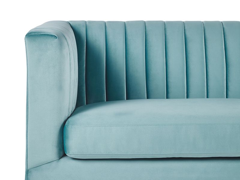 Sofa 3-osobowa welurowa jasnoniebieska ARVIKA zdjęcie 5