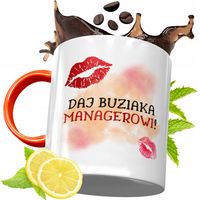 Kubek Pomarańczowy Dla Managera Prezent Z Nadrukiem Ze Zdjęciem