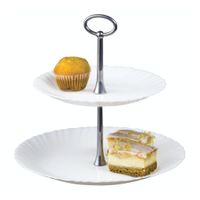 PATERA SZKLANA LUMINARC BIAŁA FESTON DWUPOZIOMOWA 27 CM